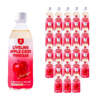라이블링 애사비 소다 사과맛 고함량 애플사이다비니거 제로 탄산음료 애사비소다, 24개, 500ml