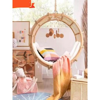 [라운지체어] 실내 원형그네 1인용 마크라메 니트 의자