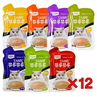 12개 탑퍼태비 쮸루쮸루 파우치 30g 고양이죽, 연어