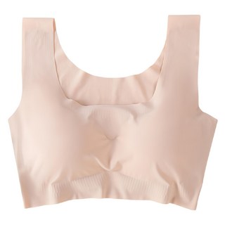 【i揪團】D02-5 小包裝薄款無痕冰絲內衣 U領寬肩帶無鋼圈涼感睡眠內衣