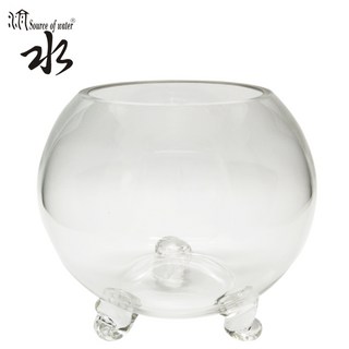 三腳缸 高透明玻璃魚缸 桌上型魚缸 辦公室造景 球型玻璃花器 養魚植栽專用, 1個, 8吋三腳缸
