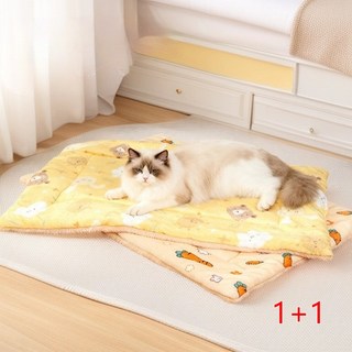 사계절용고양이 매트 강아지 매트 반려동물 따뜻뽀송 담요매트 이불 담요 2개, 1개, 곰돌이+당근