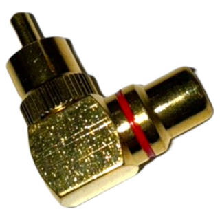 適用狹小空間 確保訊號穩定, 1個, 鍍金 L型 RCA 90度彎頭 公轉母 AV端子座轉換插(紅色)