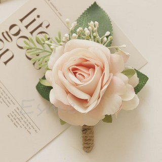 結婚胸花 藍色紅色粉色婚禮胸花｜精緻手工婚禮胸花｜隔日配, 1個, 大朵玫瑰胸花—淡粉色, 淡粉色