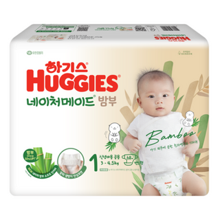 하기스 네이처메이드 밤부 밴드형 기저귀 신생아용, 1단계, 2856매