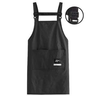 오유핏 남녀공용 길이조절 버클형 방수 앞치마, 1개, 블랙