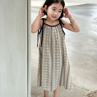 바캉스코튼롱원피스 키즈 유아동 여아 면 끈나시 여름원피스