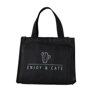 簡約風便當袋 保溫拉鍊袋 防水保冷手提袋 加厚加大野餐袋 午餐袋 牛津布, 仙人掌, 1個