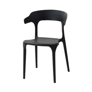 一體式牛角椅 貝殼椅背 穩固耐用 防水防滑 可疊加收納, 牛角椅黑色一筆訂單只能四張, 1件