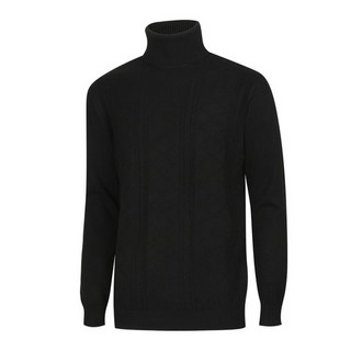 남자 중년 데일리 꽈배기짜임 목폴라 니트 LM-KN-810-블랙