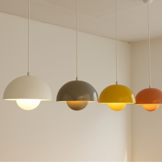 선셋 라이팅 팬던트 식탁 조명 등 전등 갓 인테리어, 머쉬룸 옐로우 전구색