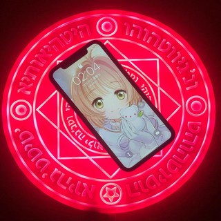 릴리온즈 마법진 LED 무선 충전기 대형, 핑크 (25cm), 1개