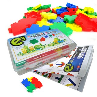 327-e3퍼즐블럭50p / 한글 숫자학습 연결블럭 학습블럭 블록 선물, 1개