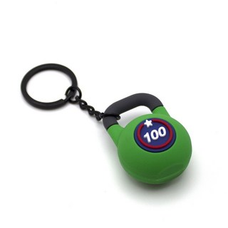 壺鈴鑰匙環 創意健身啞鈴鑰匙圈 創意掛件 擺件配件鑰匙扣 PVC材質 創意健身啞鈴鑰匙, 1個, 壺鈴鑰匙環 綠色100, 綠色