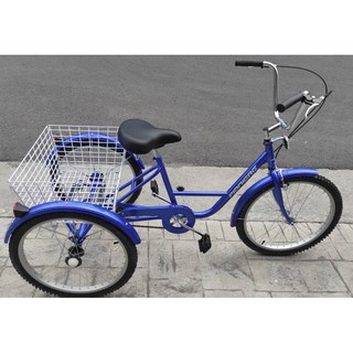 PIONIERE/GOMIER 台灣製造 24吋 20吋 三輪車 鋁車圈 有後貨架 藍色三輪車 大貨架三輪單車, 1個, 24吋輪圈/藍