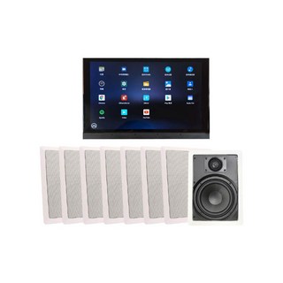 BOK 家庭劇院組, 白色, SH4R 智能多房間中控主機+ IW-106 6.5吋嵌入式喇叭（8支）