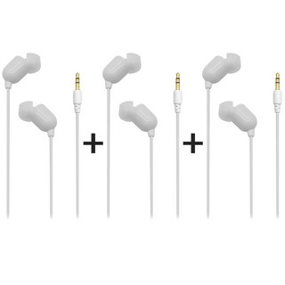 3m 케이블 광대역 이어폰 번들 3개 1세트 3.5mm 3극 이어폰 [LE-I2], 화이트+화이트+화이트