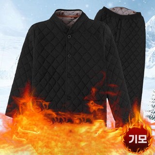 꽃소담 100kg까지 빅사이즈 남성 차이나카라 퀼팅 기모 보온 내복 상하의 세트 아빠 겨울 방한복 도톰 누빔 패딩 히트텍 내의 홈웨어 이어웨어 MQ1319