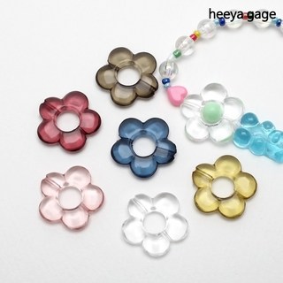 히야가게 직구멍 꽃 비즈 팬던트 20mm, 연두(10개), 10개