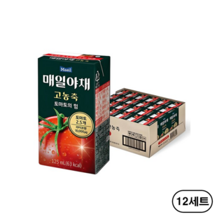 매일유업 매일야채 고농축 토마토의 힘 주스 125ml 24개입, 288개