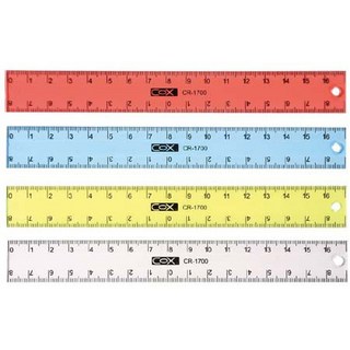 COX三燕 17公分塑膠直尺 CR-1700 透明刻度 學生文具 辦公用品, 1個, 黃綠, 黃綠