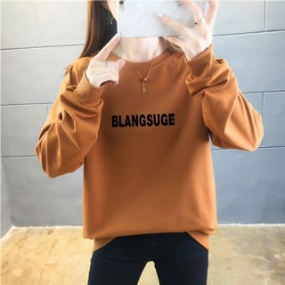 春秋薄款大學T女 韓系百搭長袖 日常休閒上衣 簡約圓領T恤 c0053