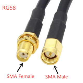 RG58 케이블 50 Ohm RP-SMASMA Male to SMA Male Female 커넥터 동축 연장 점퍼 케이블, 1개, 102) 20M - A2
