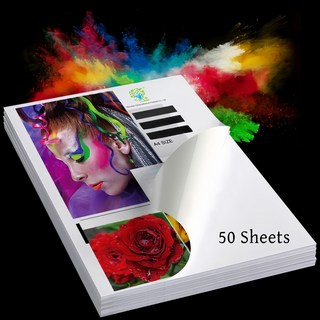 VergHatia A4 라벨지 스티커용지 방수 PP 합성지 50P 인쇄 가능 찢어짐 방지 잉크젯 프린터 전용 스티커, 50장