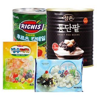 팥빙수재료 패밀리F 세트 빙수팥/후루츠/빙수떡/빙수제리, 1세트