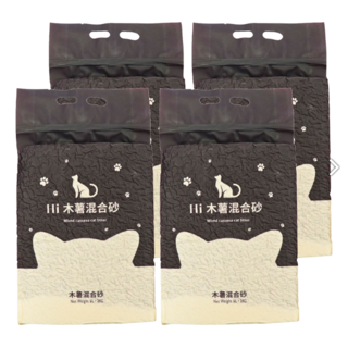 Hi木薯豆腐貓砂，天然環保，快速凝結，多種香味可選，貓咪安心使用, 2kg, 4包, 木薯混礦砂