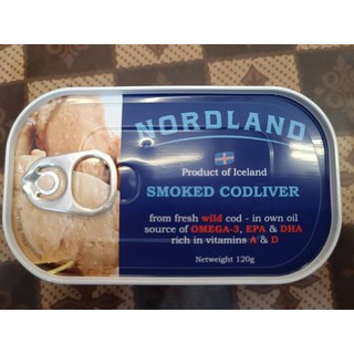 NORDLAND 煙燻鱈魚肝 120g - 冰島直送，富含Omega-3，健康美味, 1箱