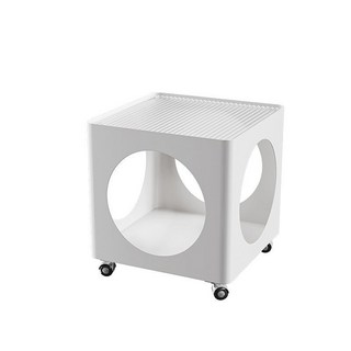 可移動邊幾現代簡約沙發客廳小戶型茶几輕奢小桌子臥室創意床頭櫃邊幾 玄關桌 茶幾 側櫃, 白色（40*40*48）, 1個