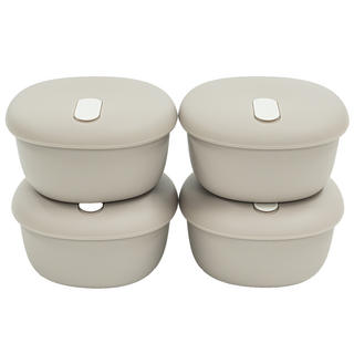 리브야 실리콘 스팀홀 용기 냉동밥 보관 용기 밥팩 350ml, 모노그레이, 4개