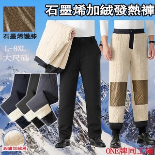 加厚羊羔絨內裡防風保暖休閒西褲，中老年寬鬆大尺碼冬季長褲