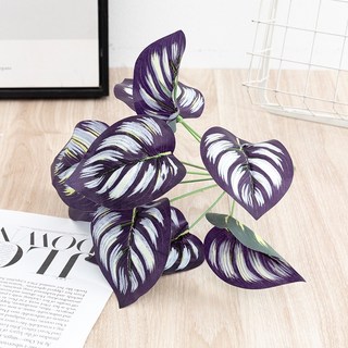 【Sunday】植物牆配材 仿真綠植 過膠假綠蘿 龜背葉 室內牆面裝飾 綠植盆景 黃金葛, 紫白鳳梨, 1個