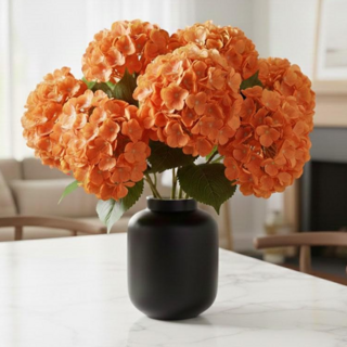 마벨인홈 프리미엄 수국 조화 인테리어 플라워 3P, 1개, 오렌지
