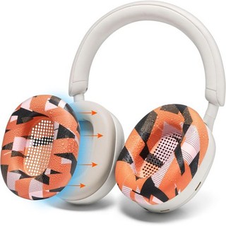 WC SweatZ XM5 WC에 의한 소니 WH1000XM5용 특허 보호 헤드폰 이어 커버 | 오버 헤드폰과만 호환 땀 방지 및 쉽게 세탁 가능 블랙, Orange Prism