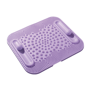 足部舒壓按摩墊 TPE材質 三重按摩區 滾石針灸慢跑按摩 穴道舒緩放鬆, 薰衣紫(附止滑墊), 1套