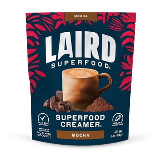 Laird Superfood 커피 프림 크리머 레어드 슈퍼푸드 비유제품 코코넛 파우더 달콤하고 크리미함 글루텐 프리 비변형 비건 8온스 백 1개 묶음, 모카