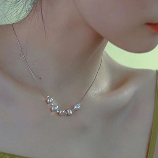 桃園出貨 925 天然淡水珍珠海藍寶簡約氣質高貴浪漫與永恆象征著愛情忠貞不渝 珍珠項錬 女生項錬 女項錬