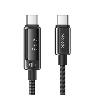Mcdodo 麥多多 OLED 螢幕顯示快充線 240W PD快充 蘋果傳輸線, 1個, 雙TypeC 1.2M