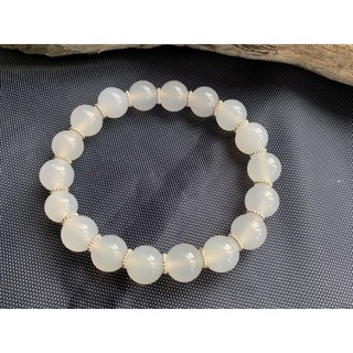 畫意坊 白玉髓手串：開運水晶設計款，白色情侶款天然玉髓手鍊