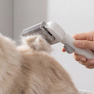 멜틱 강아지 고양이 털갈이 빗, 1개, 화이트