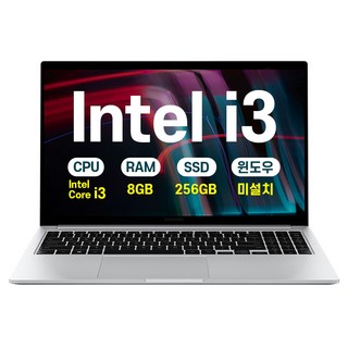 삼성전자 갤럭시북4 15.6인치 인텔 코어 i3 13세대 인강용 사무용 업무용 가성비 노트북, NT750XGR-A38A, Free DOS, 8GB, 256GB, 실버