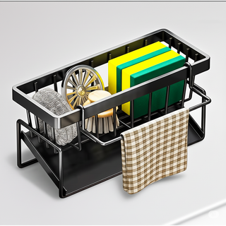 깨비다 자동 물빠짐 수세미 거치대, 화이트, 1개