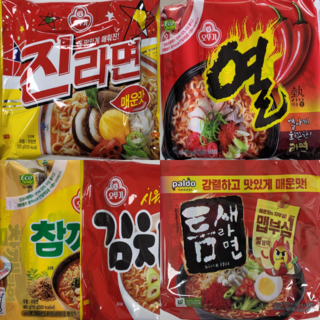 오뚜기 진라면매운맛5p+열라면5p+참깨라면4p+김치라면4p+틈새라면2p, 1박스