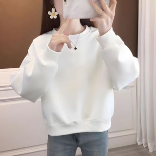 百搭休閒寬鬆時尚衛衣 臺灣發貨 ins簡約小個子高腰短款上衣女