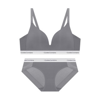 코데즈컴바인 이너웨어 [프리미엄 메모리몰드] 올본딩 소프트핏 노와이어 브라 팬티세트 그레이 CEWBR914GY_BP914GY