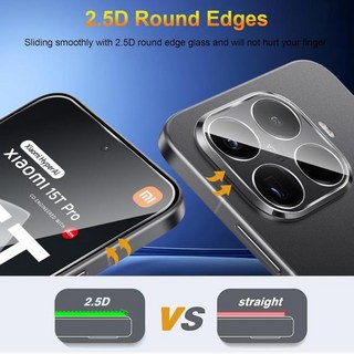 샤오미 15T용 2.5D 9H 강화유리 스크린 보호필름 카메라 렌즈 프로 2025용, 05 3Glass 2Camera Film, 01 샤오미 15T