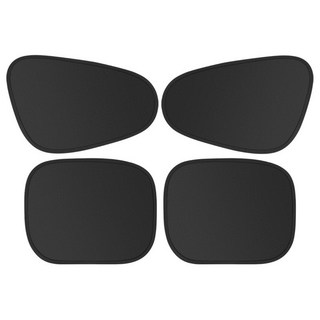 汽車遮陽簾2入組，靜電吸附隔熱防曬車用窗簾，抗UV紫外線車窗遮陽貼, 黑色, 2個